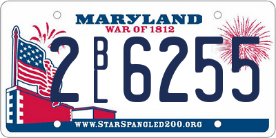MD license plate 2BL6255