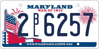 MD license plate 2BL6257