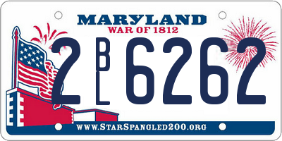 MD license plate 2BL6262