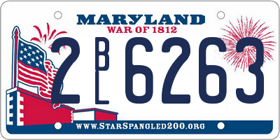 MD license plate 2BL6263