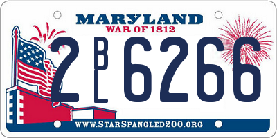 MD license plate 2BL6266
