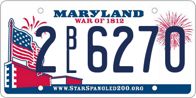 MD license plate 2BL6270