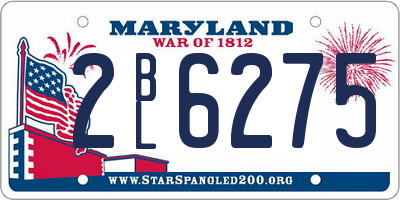 MD license plate 2BL6275