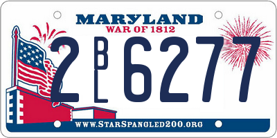 MD license plate 2BL6277