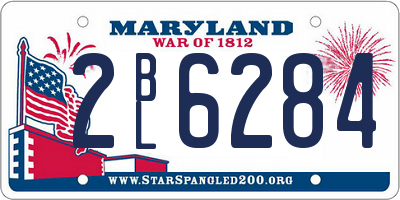 MD license plate 2BL6284