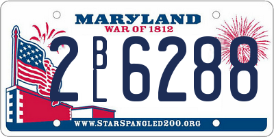 MD license plate 2BL6288