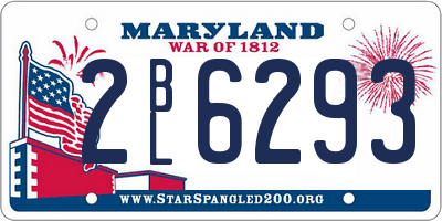 MD license plate 2BL6293