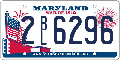 MD license plate 2BL6296