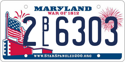 MD license plate 2BL6303