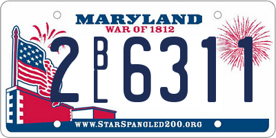 MD license plate 2BL6311
