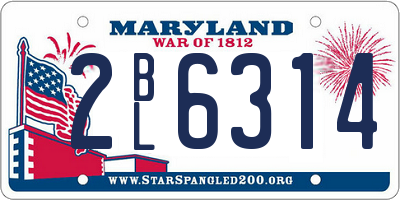 MD license plate 2BL6314