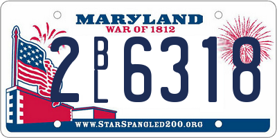 MD license plate 2BL6318