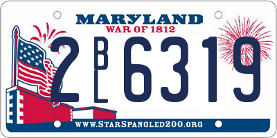 MD license plate 2BL6319