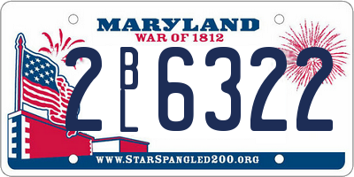 MD license plate 2BL6322