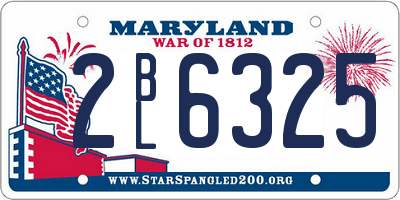 MD license plate 2BL6325