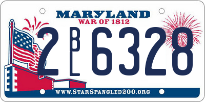 MD license plate 2BL6328