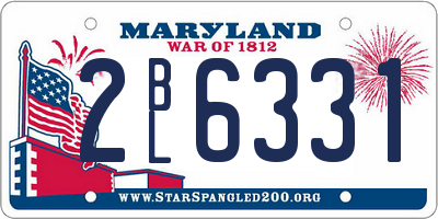 MD license plate 2BL6331