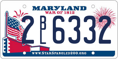 MD license plate 2BL6332