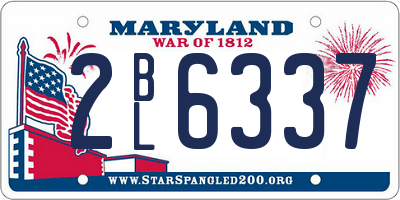 MD license plate 2BL6337