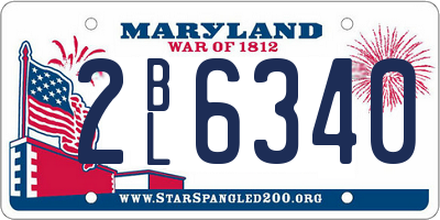 MD license plate 2BL6340