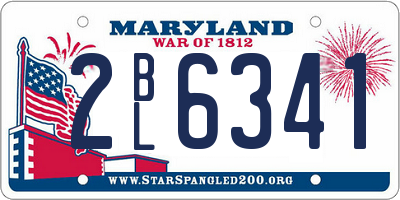 MD license plate 2BL6341