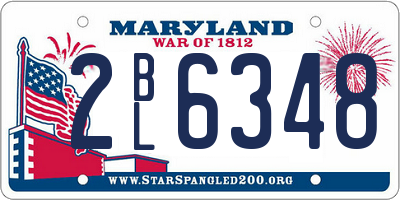 MD license plate 2BL6348