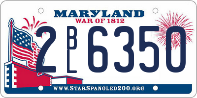 MD license plate 2BL6350