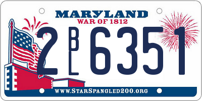 MD license plate 2BL6351