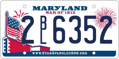 MD license plate 2BL6352