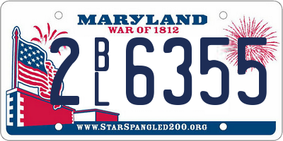 MD license plate 2BL6355