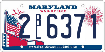 MD license plate 2BL6371