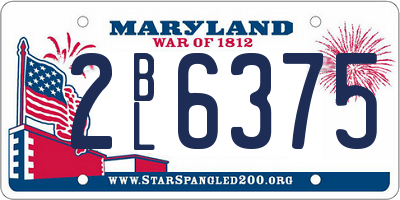 MD license plate 2BL6375