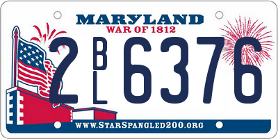 MD license plate 2BL6376