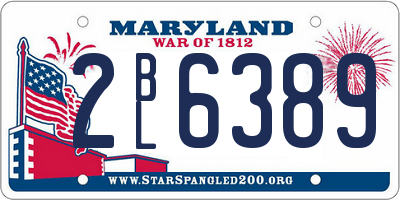 MD license plate 2BL6389