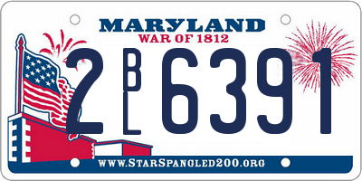 MD license plate 2BL6391