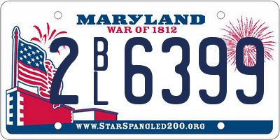 MD license plate 2BL6399