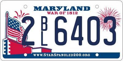 MD license plate 2BL6403