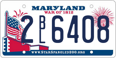 MD license plate 2BL6408
