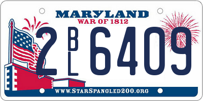 MD license plate 2BL6409