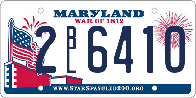 MD license plate 2BL6410