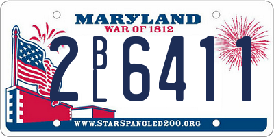 MD license plate 2BL6411