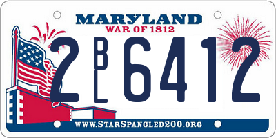 MD license plate 2BL6412