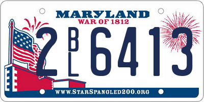 MD license plate 2BL6413