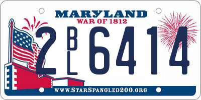 MD license plate 2BL6414