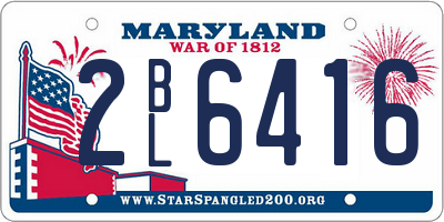 MD license plate 2BL6416