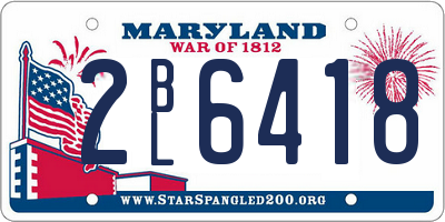 MD license plate 2BL6418