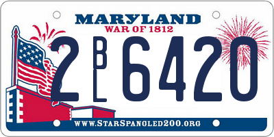 MD license plate 2BL6420