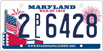 MD license plate 2BL6428