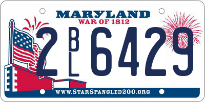 MD license plate 2BL6429