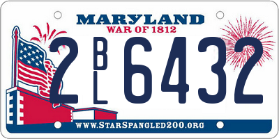 MD license plate 2BL6432